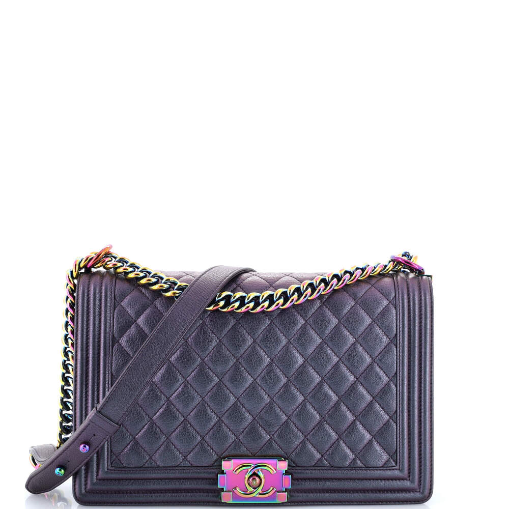 Chanel Boy Flap Bag Quilted Iridescent #262190C44B